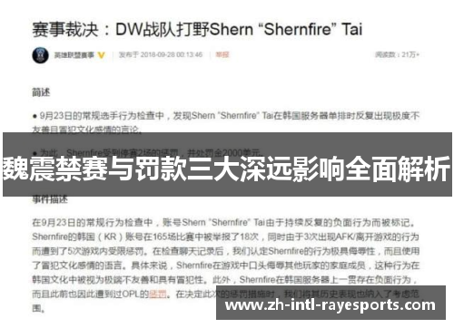 魏震禁赛与罚款三大深远影响全面解析 魏震禁赛与罚款三大深远影响全面解析